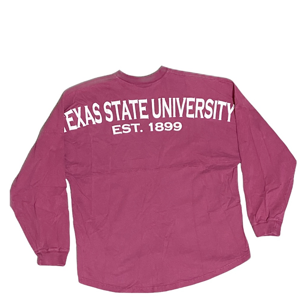Texas State University Bobcat Maroon Crew Long Sleeve Spirit Jersey Size Large